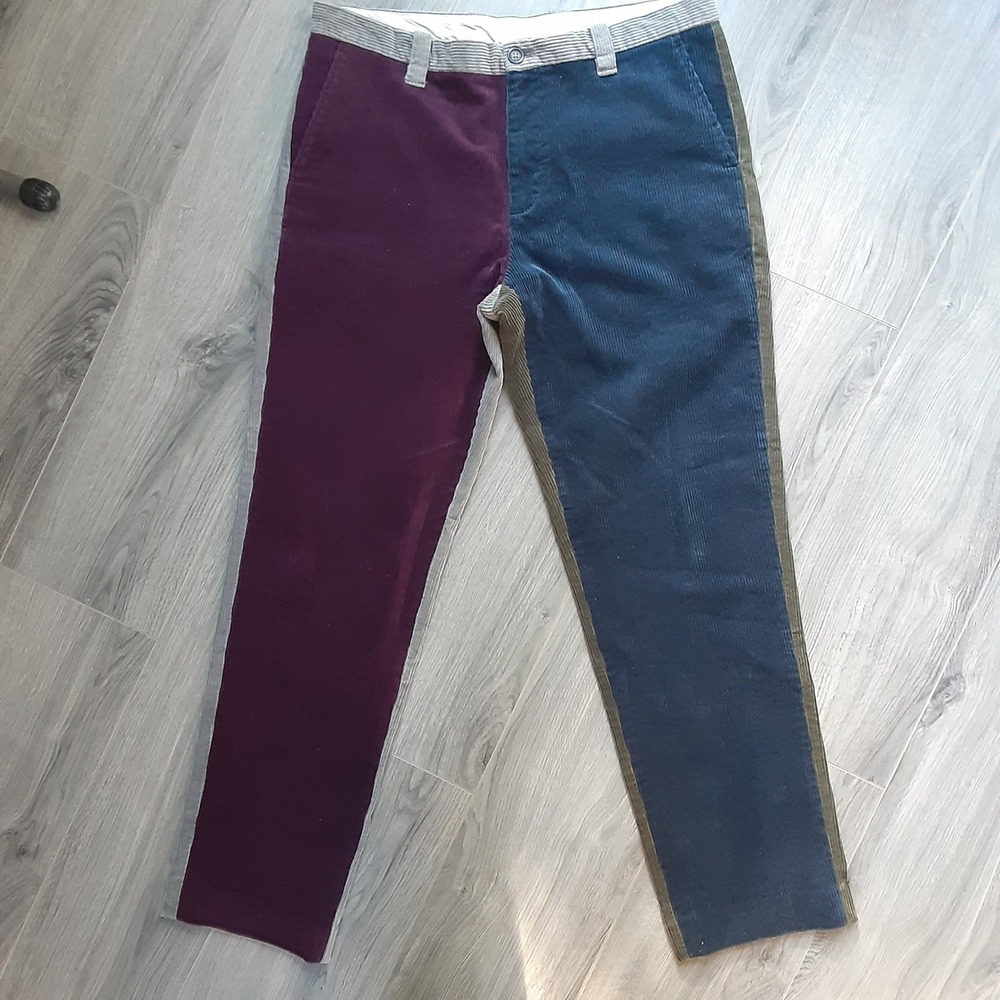 Brooks Brothers Clark Fit Colorblock Corduroy Pants Mens 36x32 Multi Color Patch